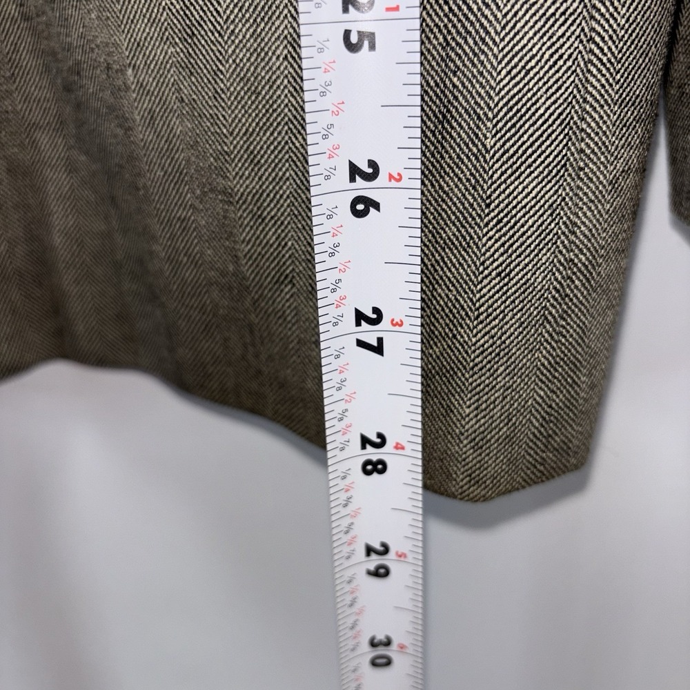 Lauren Ralph Lauren Silk Wool Linen Herringbone Blazer Jacket Women's 12 - Picture 4 of 9
